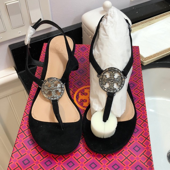 Tory Burch Shoes - NWT Tory Burch Suede Crystal Sandals.